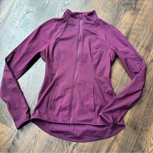 Yogalicious Medium Maroon Full Zip Yoga Jacket with Pockets and Thumbholes